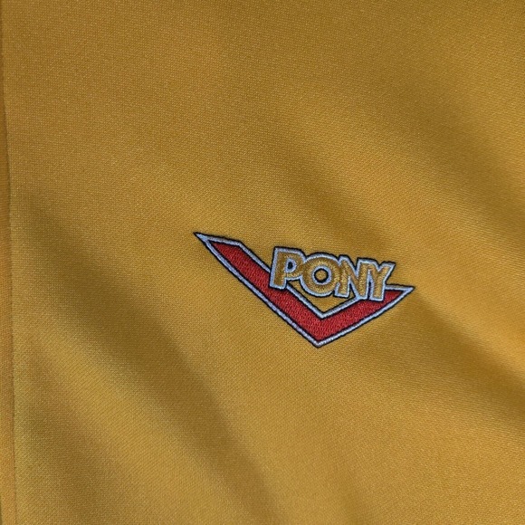 Pony Sweatshirts Men's Medium Yellow forever 21 80's Style Sweat Jacket - Picture 7 of 8